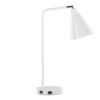 Pix - Contemporary Task Lamp Built In USB Port - Glossy White / Chrome - Image 3