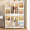 Portable Wardrobe Closet Storage Organizer For Clothes With Magnetic Doors, 12 Cubes & 2 Hanging Rods - White - Image 14