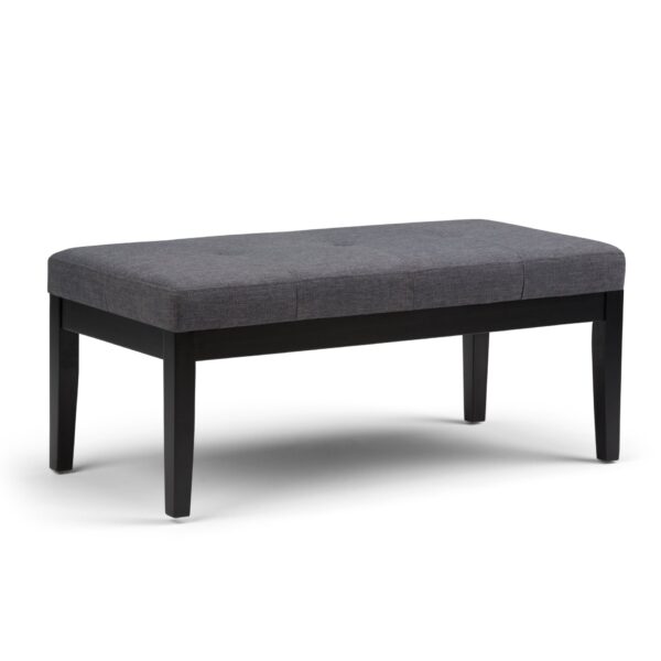 Lacey - Tufted Ottoman Bench - Slate Gray