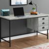Computer Desk For Home Office, Laptop, Storage Drawers, Contemporary And Modern - Gray - Image 9