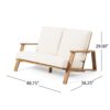 Paloma - Loveseat And Coffee Table Set With Adirondack Design Acacia Wood And Waterproof Fabric - Teak / Beige - Image 3