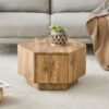Hexagonal Coffee Table With Drawers - Wood - Image 4