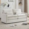 Cozy Upholstered Loveseat Sofa Oversized Comfy Comfy Cloud Sofa Double Cushion Loveseat Sofa Plush Cushion Sofa Couch For Living Room - Beige - Image 9