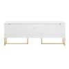 Modern TV Stand For TV Up To 70", TV Cabinet With 1 Drawer, 2 Cabinets And Metal Legs, Handles And Anti-Tip Device For Living Room - White - Image 17