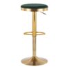 Dakota - Contemporary Upholstered Adjustable Barstool (Set of 2) - Gold / Green - Image 5
