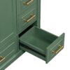 Traditional Bathroom Vanity With Resin Sink Combo Set, Bathroom Cabinet With Two Doors And Four Drawers - Green - Image 26