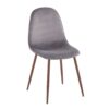 Folia Pebble - 7 Piece Mid-Century Modern Dining Set - Walnut / Gray - Image 4