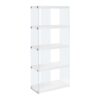 Bookshelf, Bookcase, Etagere, 5 Tier, Glossy Clear Tempered Glass - White - Image 4