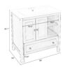 Bathroom Vanity With Sink, Bathroom Storage Cabinet With Doors And Drawers, Solid Wood Frame, Ceramic Sink - White - Image 9