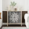 2 Door Carved Storage Cabinet With Adjustable Shelf, Accent Furniture For Living Room, Hallway, Kitchen - Black / Natural - Image 4