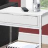 Accent Side Table, Storage Drawer, Glossy Modern - White - Image 2