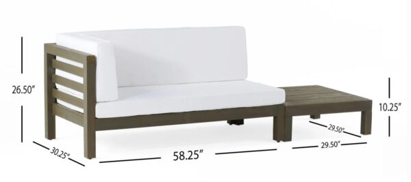 Oana - Left Corner Bench And Coffee Table - White