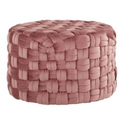 Braided - Round Ottoman - Blush Pink