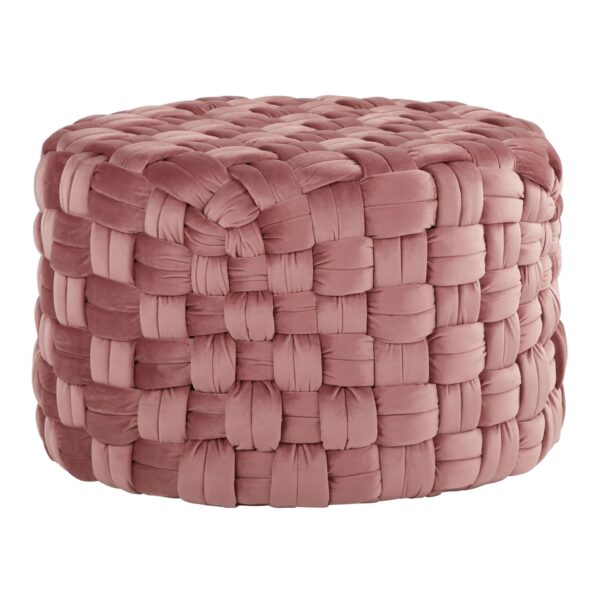 Braided - Round Ottoman - Blush Pink