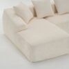 Compression Sofa: Combining Chaise Longue With 3 Seater, Corduroy Fabric, Full Sponge Compression Sofa, Combined Sofa With 4 Pillows For Living / Home Furniture / Apartment - White - Image 18