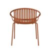 Modern Outdoor 7 Piece Expandable Dining Set With Stackable Chairs - Orange / Teak - Image 15