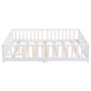 Twin Size Floor Bed With Door And Fence For Children - White - Image 3