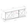 Farmhouse Sliding X Barn Door 70" TV Stand For 80" TVs - Rustic Oak / Brushed White - Image 2