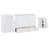 Queen Size Murphy Bed With USB Port, Large Drawer, And Wardrobe / Desk Combo Versatile Cabinet Bed - White - Image 8