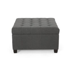 Isabella - Ottoman Contemporary Storage Solution - Dark Gray