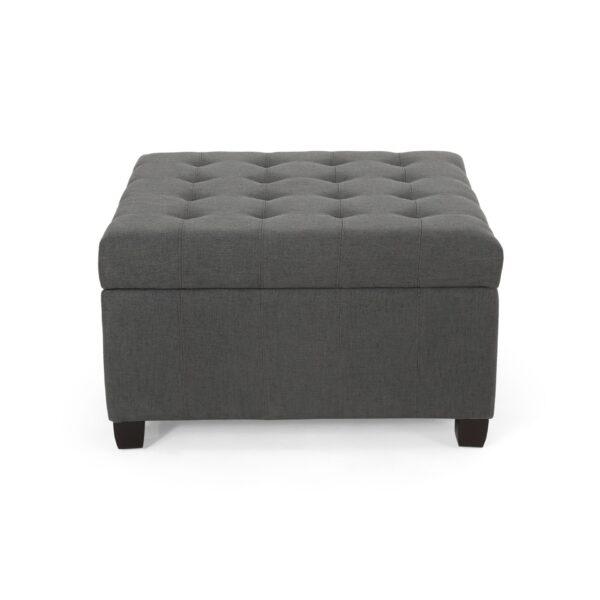 Isabella - Ottoman Contemporary Storage Solution - Dark Gray