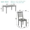 5 Pieces Modern Dining Set, Rectangular Wooden Dining Table With 4 Upholstered Chairs For Kitchen, Dining Room - Gray - Image 3