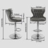 Swivel Barstools Adjusatble Seat Height From 25-33", Modern Upholstered Chrome Base Bar Stools With Backs Comfortable Tufted For Home Pub And Kitchen Island - Beige - Image 7