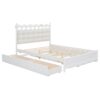 Queen Size Storage Platform Bed, With 2 Big Drawers, Twin Long Size Trundle, One Set Of Sockets & USB Ports - White - Image 9