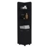 Corner Cabinet Tall With 3 Tier Shelf And 2 Door - Black - Image 3