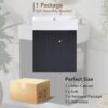 Modern Floating Bathroom Vanity With Ceramic Basin, Perfect For Small Bathrooms, Right Side Storage - Black - Image 9