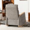 Accent Rocking Chair With Footrest, High Back Rubber Wood Rocking Legs Bedroom Living Space - Gray - Image 4