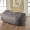 Flora - Traditional 6.5 Foot Suede Bean Bag - Charcoal - Image 6