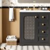 Bathroom Vanity With A Soft Close Glass Door, Adjustable Shelves, And Three Drawers - Black - Image 22