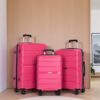 Hardshell Suitcase Spinner Wheels Pp Luggage Sets Lightweight Durable Suitcase With Tsa Lock, 3 Piece Set (20/24/28) - Rose - Image 2