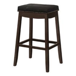 Bar Stool, Bar Height, Saddle Seat, Transitional (Set of 2) - Espresso