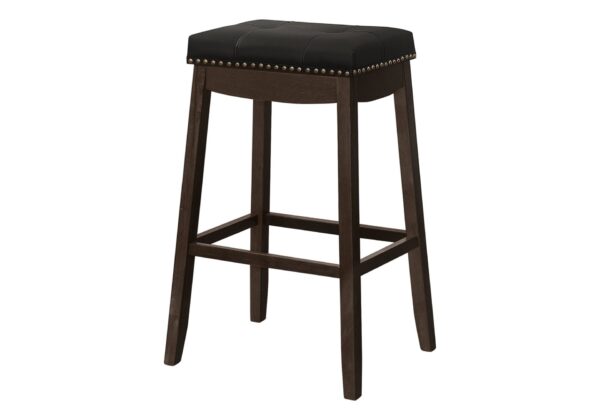 Bar Stool, Bar Height, Saddle Seat, Transitional (Set of 2) - Espresso