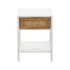 15.74" Rattan End Table With Drawer, Modern Nightstand, Metal Legs, Side Table For Living Room, Bedroom (Set of 2) - White - Image 7