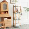 Storage Shelf, 360° Rotating Bookshelf, 4 Tier Bookcase With Large-Capacity Storage Space, Multifunctional Storage Rack, Compact Design For Living Room - Natural - Image 6