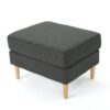 Upholstered Ottoman With Tapered Legs - Dark Gray - Image 4