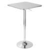 Bistro - Contemporary Adjustable Square Bar Table - Silver - Image 3