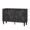 Modern TV Stand, Entertainment Center Media Console With 2 Spacious Storage Space, Solid Wood Legs And Anti-Tip Device For Living Room, Up To 43" - Black - Image 10