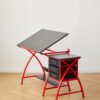 Drafting Table With Stool - Red - Image 5
