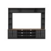 Wall Unit Entertainment Center With Bookshelves For TVs Up To 80", Modern TV Stand Media Console With Cabinets, Tempered Glass Doors And Adjustable Shelves For Living Room - Black - Image 13