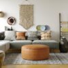 Brody - Round Coffee Table Pouf - Distressed Brown - Image 6
