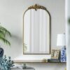 Arched Wall Mirror With Metal Frame, Wall Mirror For Living Room Bedroom Hallway - Gold - Image 5
