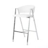 Modern Bar Stools With Low Back And Arms And Durable Metal Frame (Set of 2) - Ivory - Image 8