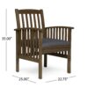 Casa - Acacia Dining Chair Set With Cushions - Dark Gray, 2 Pieces - Image 8