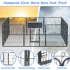 Dog Pens Outdoor Height Foldable 12 Panels Heavy Duty Portable Dog Playpen Indoor Anti Rust Exercise Dog Fence With Doors For Pets Play Pen For RV Camping Yard - Black - Image 3