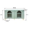 Accent Cabinet Lacquered Wooden Cabinet With 4 Glass Doors Sideboard Buffet Server Cabinet Storage Cabinet, For Living Room, Entryway, Hallway, Office, Kitchen And Dining Room - Mint Green - Image 9