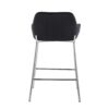 Daniella - Contemporary Fixed Height Counter Stool (Set of 2) - Chrome / Black - Image 5